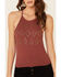 Image #3 - Rock & Roll Denim Women's Rust Studded Ribbed Tank Top, Rust Copper, hi-res