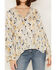 Image #3 - Cleo + Wolf Women's Crepe Rayon Printed Blouse, Cream, hi-res