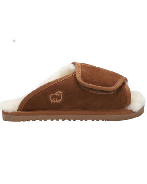 Image #2 - Lamo Footwear Women's Apma Slide Wrap Wide Slippers, Chestnut, hi-res