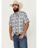 Image #1 - Panhandle Men's Southwestern Print Short Sleeve Performance Polo Shirt , Charcoal, hi-res
