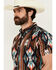 Image #2 - RANK 45® Men's Calvaztec Southwestern Print Short Sleeve Button-Down Stretch Western Shirt, Rust Copper, hi-res