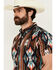 Image #2 - RANK 45® Men's Calvaztec Southwestern Print Short Sleeve Button-Down Stretch Western Shirt , Rust Copper, hi-res