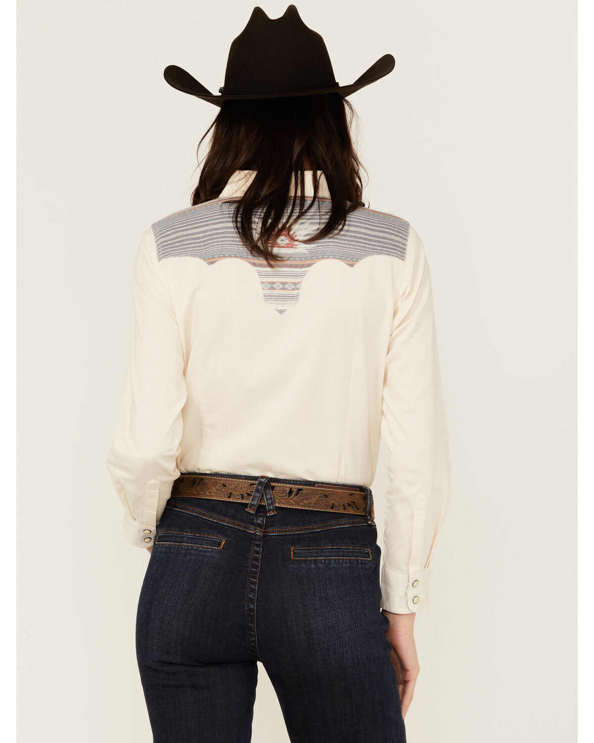 Image #4 - Ariat X Sendero Women's Striped Long Sleeve Snap Western Shirt, Sand, hi-res
