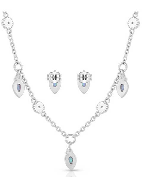 Image #2 - Montana Silversmiths Women's The Charmers Opal Jewelry Set, Silver, hi-res