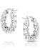 Image #2 - Montana Silversmiths Women's Dazzling Delight Crystal Hoop Earrings, Silver, hi-res