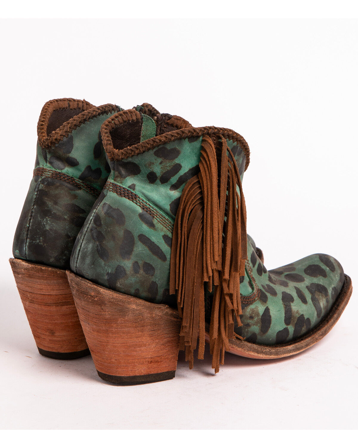 womens black fringe booties