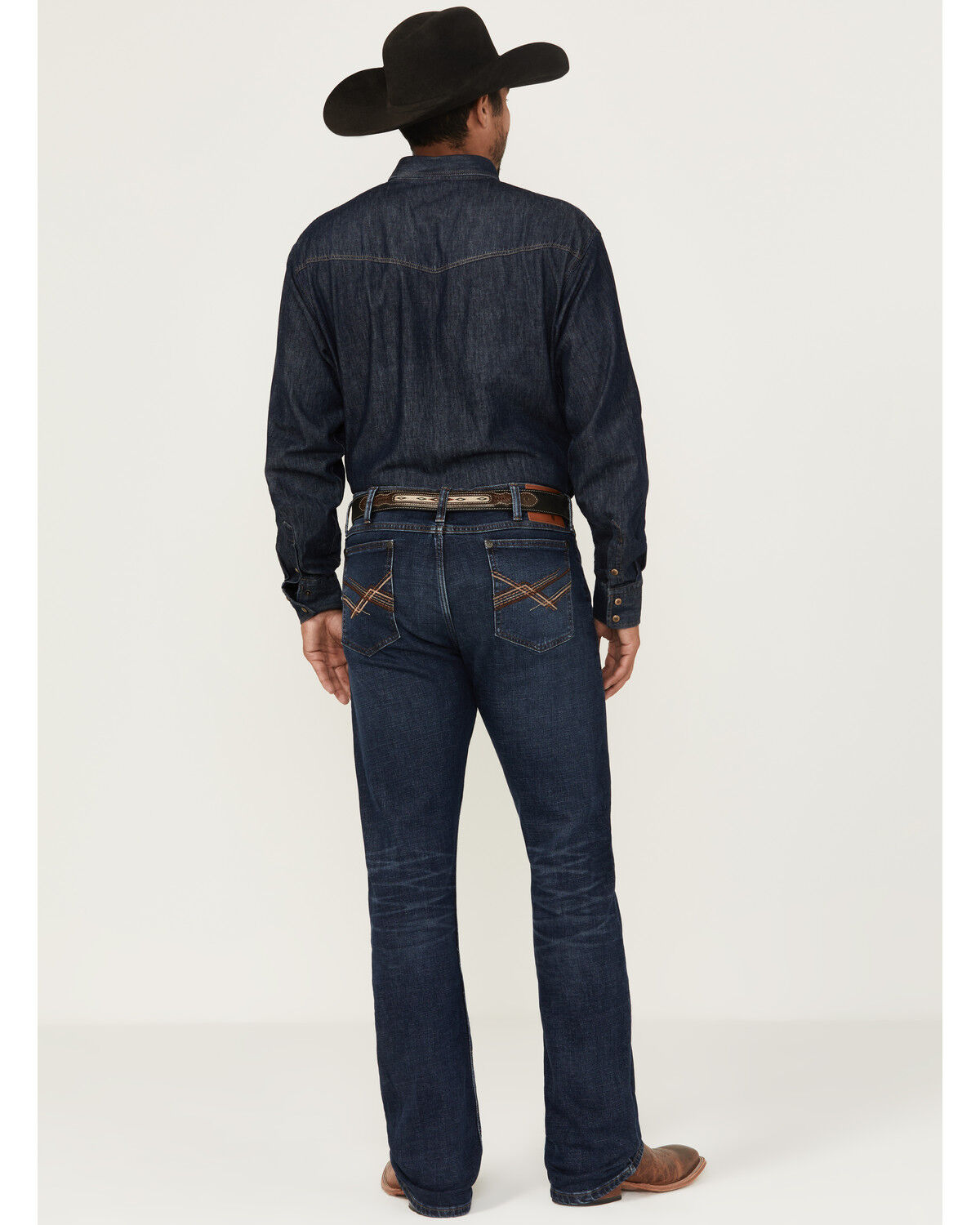 Image #3 - Wrangler 20X Men's Stirrup Dark Wash Slim Bootcut Stretch Denim Jeans - Tall, Dark Wash, hi-res
