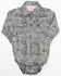 Image #1 - Cowgirl Hardware Infant Girls' Leopard Print Long Sleeve Snap Onesie, Black, hi-res