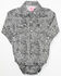 Image #1 - Cowgirl Hardware Infant Girls' Leopard Print Long Sleeve Snap Onesie , Black, hi-res