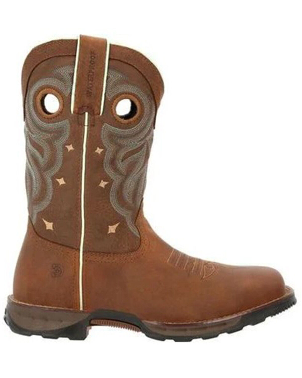 Image #2 - Durango Women's Maverick Waterproof Western Work Boots - Steel Toe, Tan, hi-res