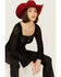 Image #1 - Free People Women's Madison Sheer Long Sleeve Shirt, Black, hi-res