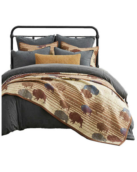 Image #1 - HiEnd Accents 3pc Home On The Range Reversible Quilt Set - Full/Queen , Tan, hi-res