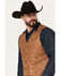 Image #2 - Cody James Men's Hoof Print Faux Leather Vest , Tan, hi-res