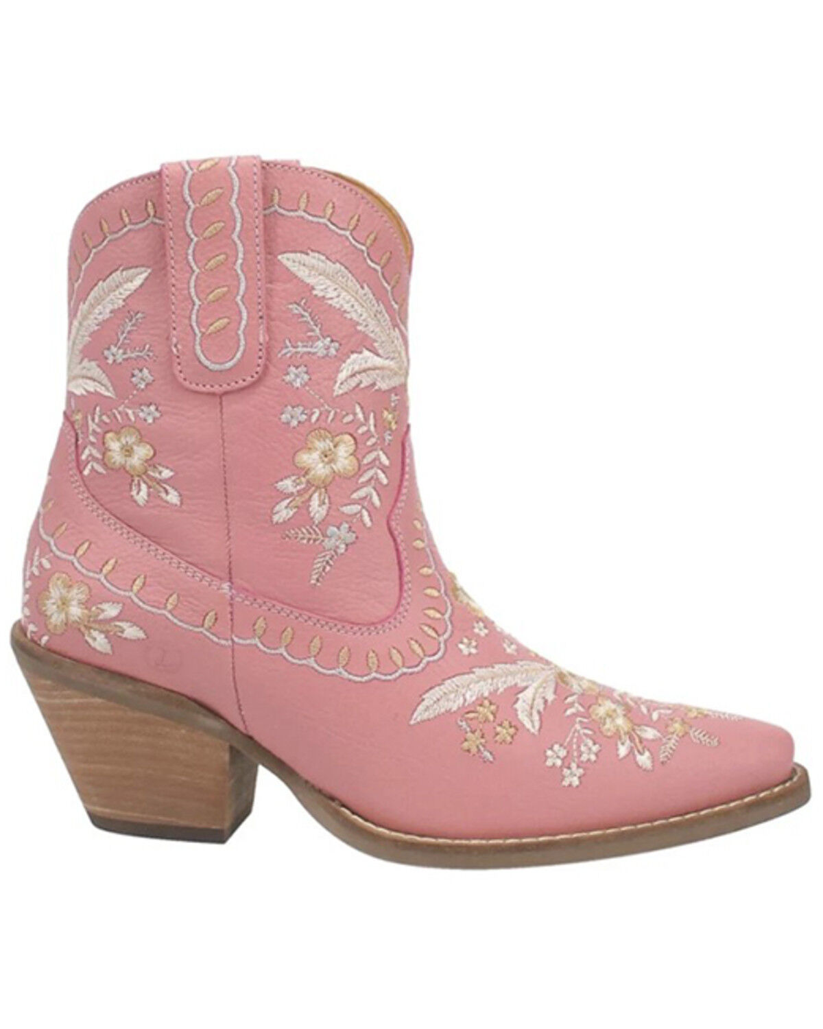 Image #2 - Dingo Women's Floral Western Booties - Snip Toe, Pink, hi-res