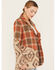 Image #2 - Miss Me Women's Plaid Southwestern Print Blazer, Dark Orange, hi-res