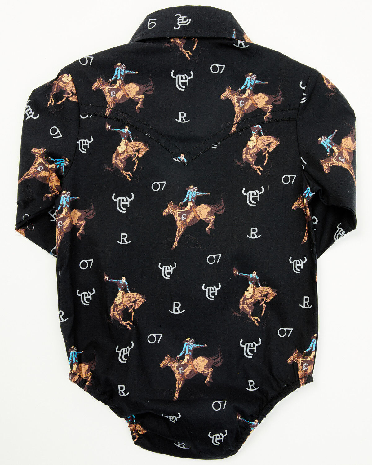 Image #3 - Cowboy Hardware Infant Boys' Bronco Stretch Onesie, Black, hi-res