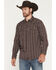 Image #1 - Moonshine Spirit&reg; Men's Timberwolf Striped Long Sleeve Snap Flannel Shirt, Black, hi-res