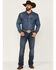 Image #1 - RANK 45® Men's Unbroken Medium Dark Wash Stretch Stackable Straight Jeans, Dark Medium Wash, hi-res