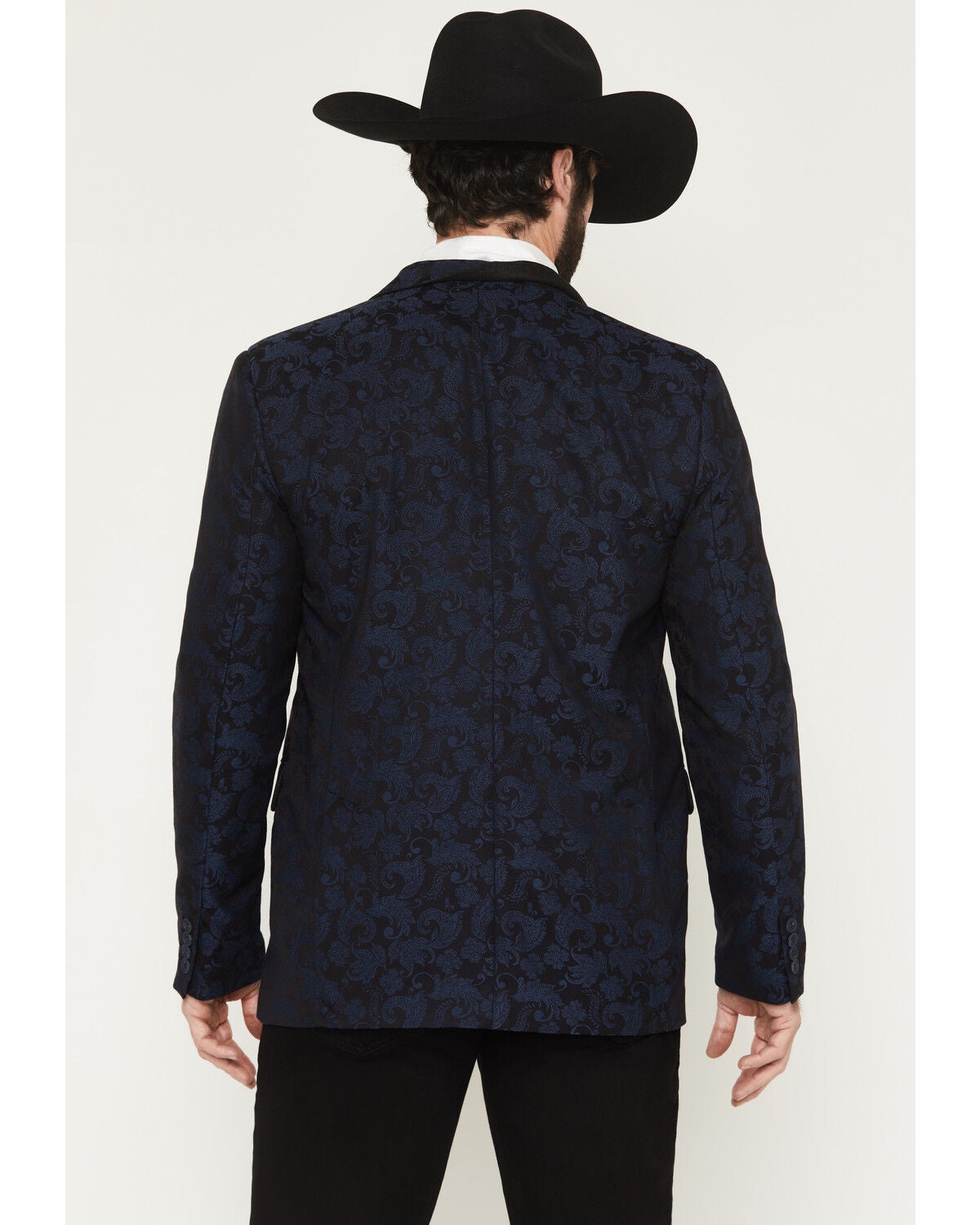 Image #4 - Rock & Roll Denim Men's Paisley Jacquard Modern Fit Sportcoat, Navy, hi-res