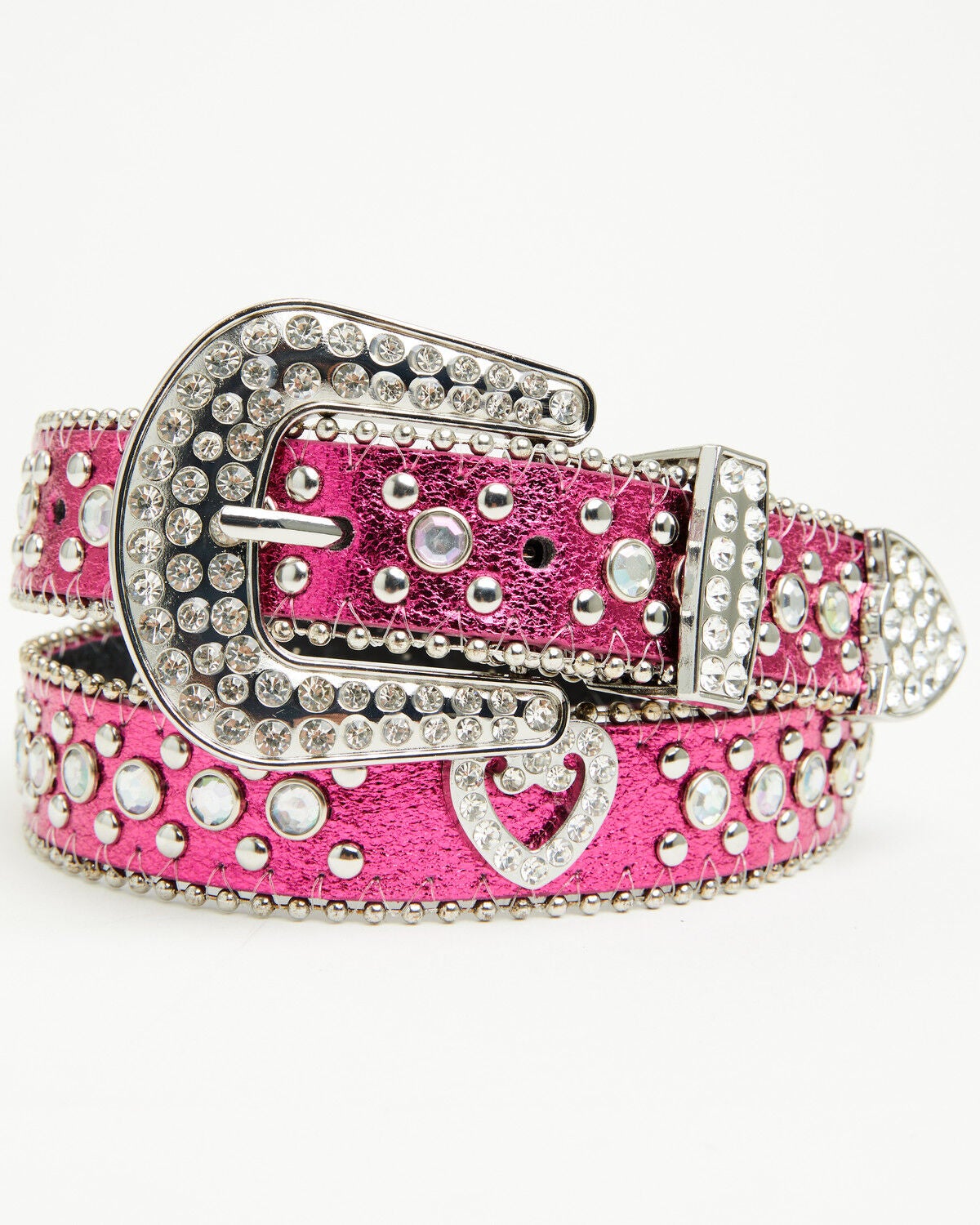 Image #1 - Shyanne Girls' Heart Medallion Bling Belt, Pink, hi-res