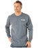 Wrangler FR Men's Wrench Flag Graphic Long Sleeve Work T-Shirt - Big , Indigo, hi-res