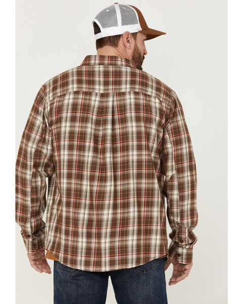 Image #4 - Brothers and Sons Men's Plaid Long Sleeve Button-Down Western Shirt , Brown, hi-res