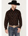 Image #1 - Panhandle Select Men's Floral Print Long Sleeve Snap Western Shirt, Rust Copper, hi-res