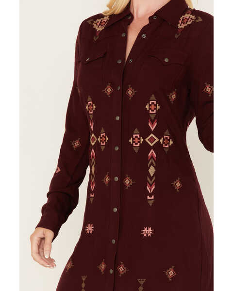 Image #3 - Stetson Women's Southwestern Embroidered Shirt Dress, , hi-res