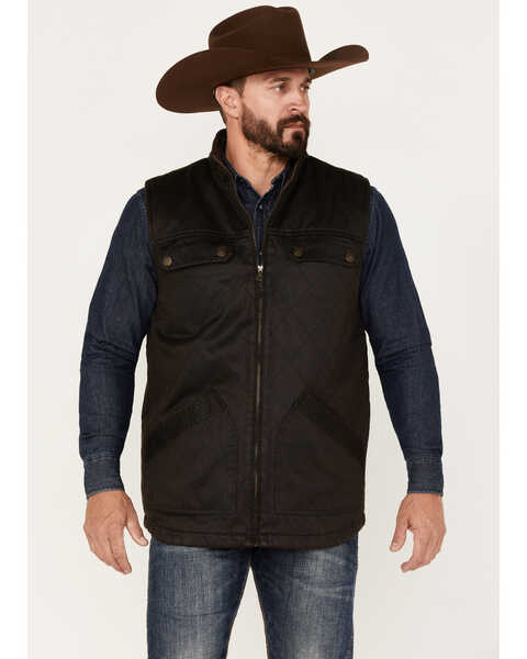 Image #1 - Cody James Men's Perryton Quilted Field Vest, Dark Brown, hi-res