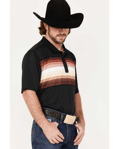 Image #2 - RANK 45® Men's Primetime Chest Stripe Button Down Polo Shirt , Black, hi-res