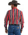 Image #3 - Wrangler Men's Checotah Southwestern Striped Print Long Sleeve Pearl Snap Western Shirt - Tall, Red, hi-res