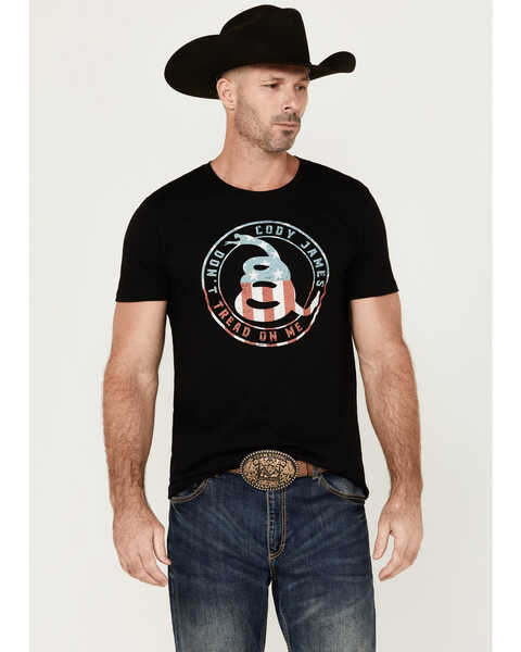 Image #1 - Cody James Men's Snake Circle Short Sleeve Graphic T-Shirt , Black, hi-res