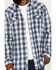 Image #3 - Moonshine Spirit Men's Propane Plaid Print Snap Western Flannel Shirt, Navy, hi-res