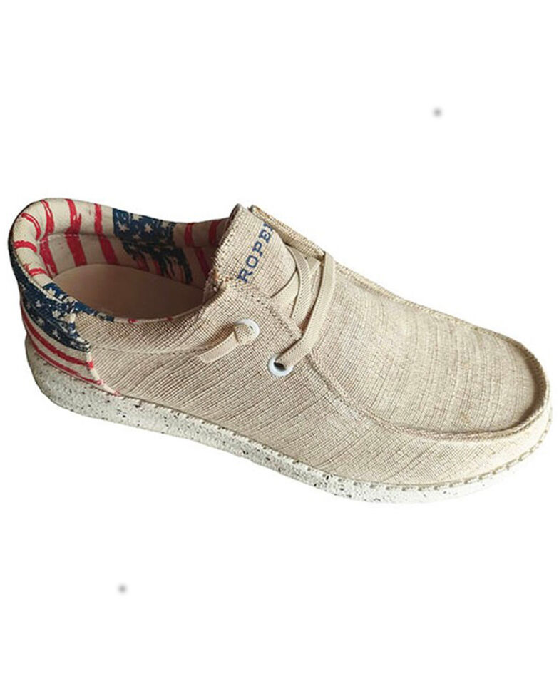 Roper Men's Hang Loose Flag Heel Casual Lace-Up Chukka Shoes - Moc Toe , Tan, hi-res