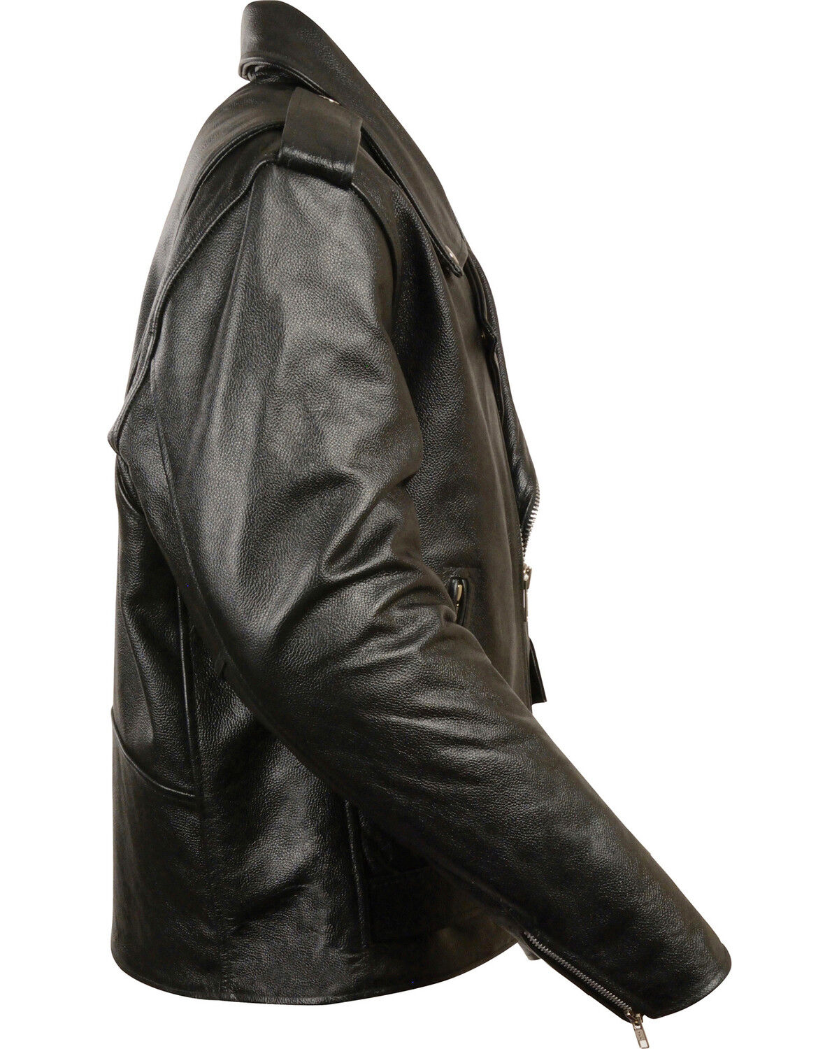 Image #2 - Milwaukee Leather Men's Classic Police Style M/C Jacket - Big 5X, Black, hi-res