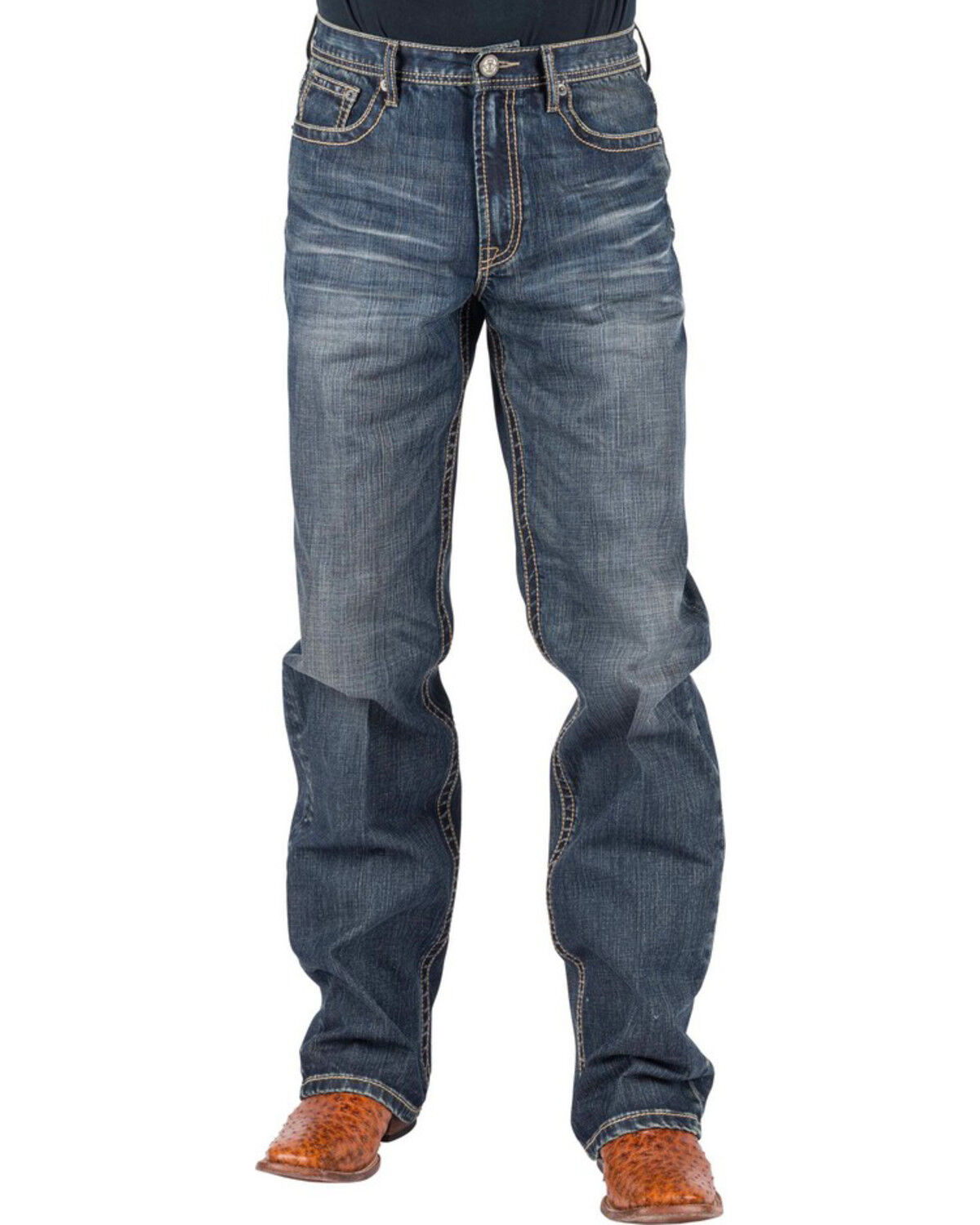 Tin Haul Men's Regular Joe Fit Red Deco Stitching Bootcut Tin Haul Men's Regular Joe Fit Red Deco Stitching Bootcut