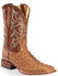 Image #1 - Justin Men's Waxy Full Quill Ostrich Western Boots - Broad Square Toe, Cognac, hi-res