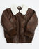 Image #1 - Urban Republic Toddler Boys' Faux Leather Aviator Jacket, Dark Brown, hi-res