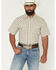 Image #1 - RANK 45&reg; Men's Eye In The Sky Geo Stripe Print Short Sleeve Snap Stretch Western Shirt, Ivory, hi-res