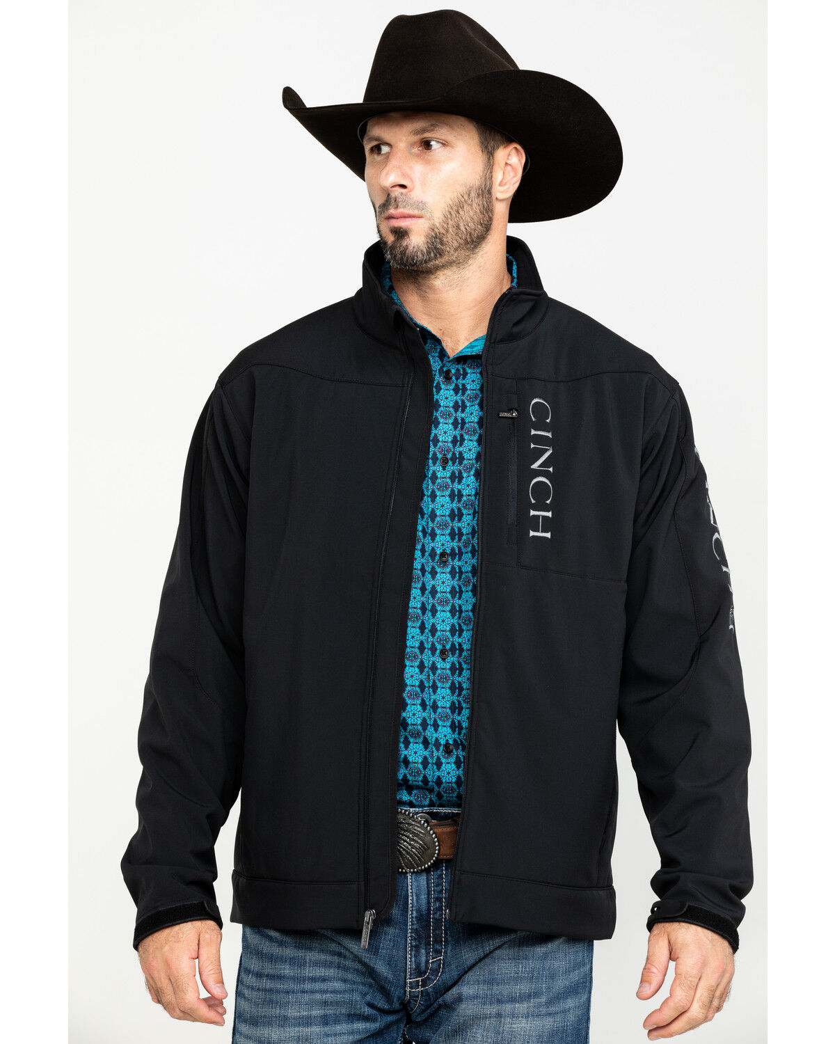 Image #1 - Cinch Men's Concealed Carry Bonded Jacket, Black, hi-res