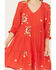 Image #3 - Olive Hill Women's Floral Embroidered Tiered Dress, Red, hi-res