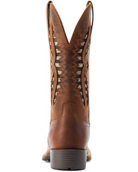 Image #3 - Ariat Women's Hybrid Rancher VentTEK Distressed Western Performance Boots - Broad Square Toe, Brown, hi-res