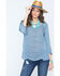 Image #6 - Ryan Michael Women's Embroidered Cupra Rayon Top, Navy, hi-res
