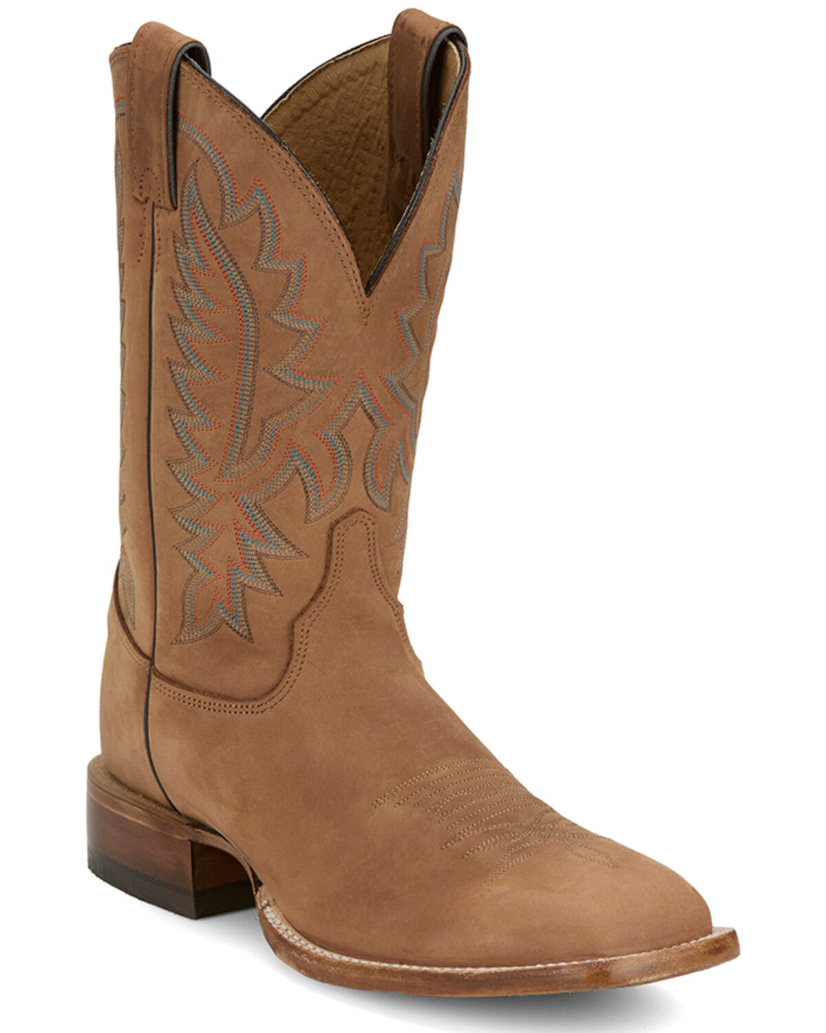 Image #1 - Justin Men's Rancho Western Boots - Broad Square Toe, Tan, hi-res
