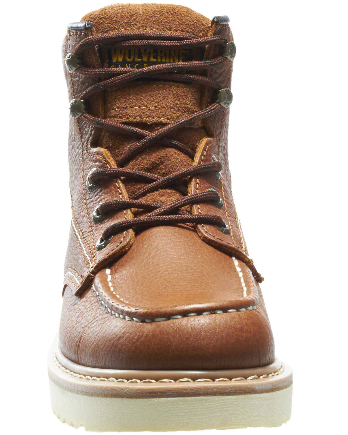 Image #5 - Wolverine Men's 6" Lace-Up Moc Wedge Work Boots - Soft Toe, Brown, hi-res