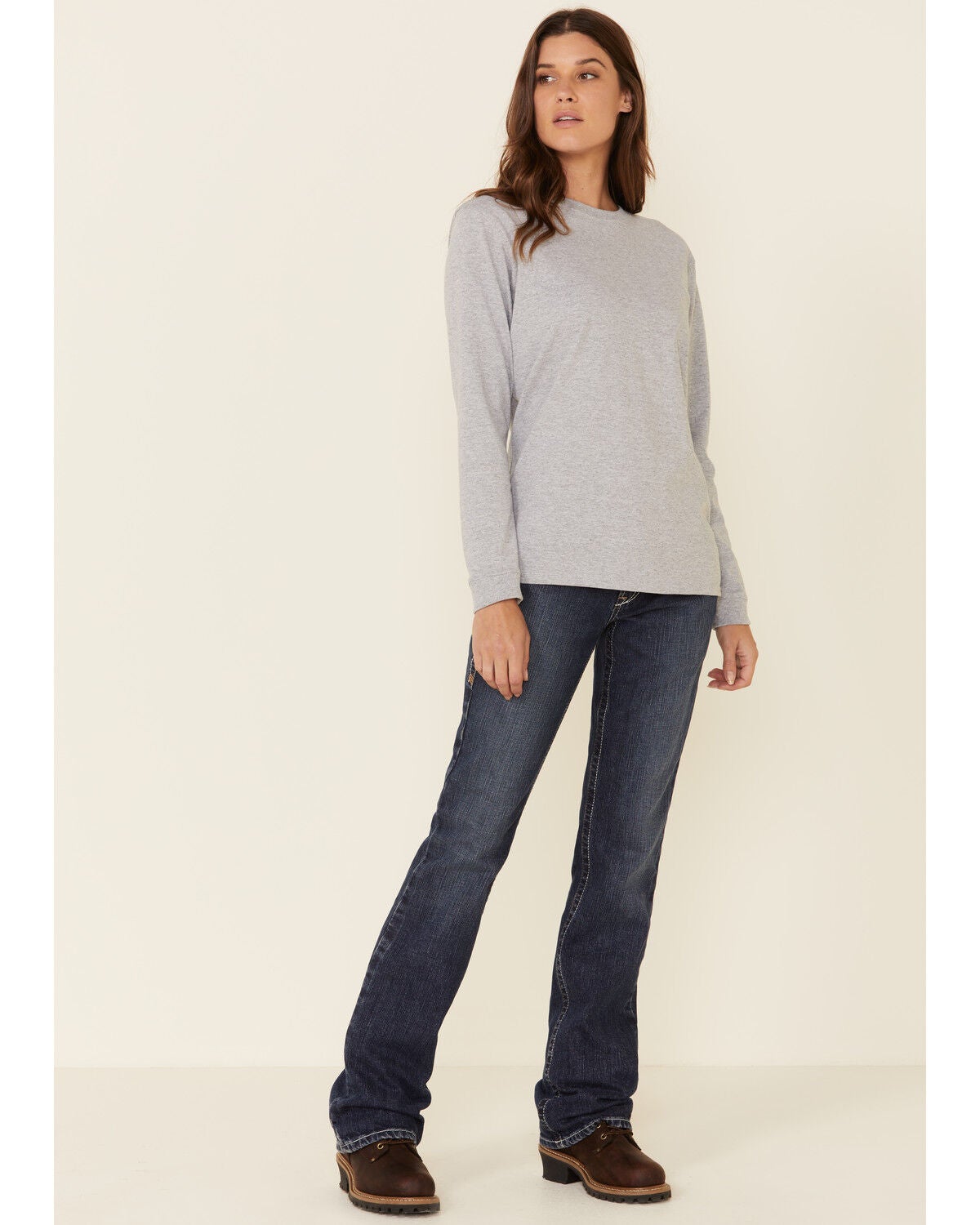 Image #2 - Ariat Women's Boot Barn Exclusive Durastretch FR Whipstitch Bootcut Jeans, Blue, hi-res