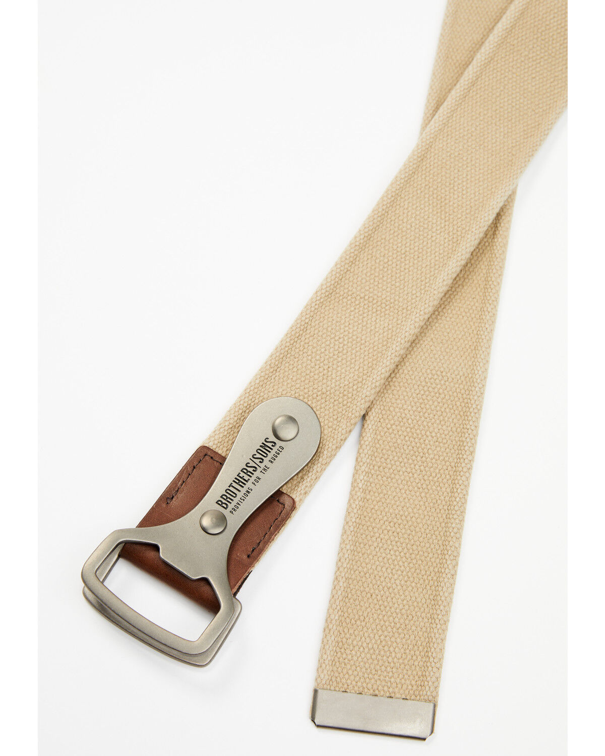 Image #2 - Brothers and Sons Men's Bottle Opener Canvas Belt, Silver, hi-res
