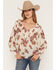 Image #1 - Shyanne Women's Rollins Floral Print Long Sleeve Ruffle Blouse, Natural, hi-res