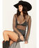 Image #2 - Rock & Roll Denim Women's Rhinestone Mesh Long Sleeve Top, Black, hi-res