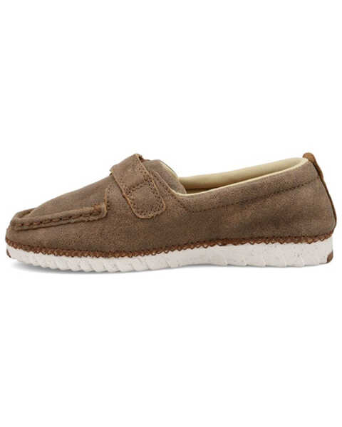 Image #3 - Twisted X Boys' Zero-X Leather Velcro Bomber Casual Shoes - Moc Toe, Brown, hi-res